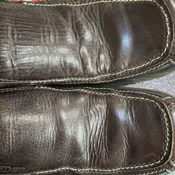 2/$30 Bed Stu Brown Distressed Leather Loafers Slip On Mens 10 Y2K 90s Vintage - Picture 14 of 15